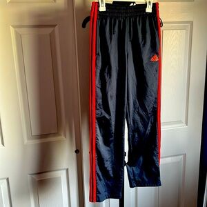 Grey with orange stripes adidas medium boys sweatpants.